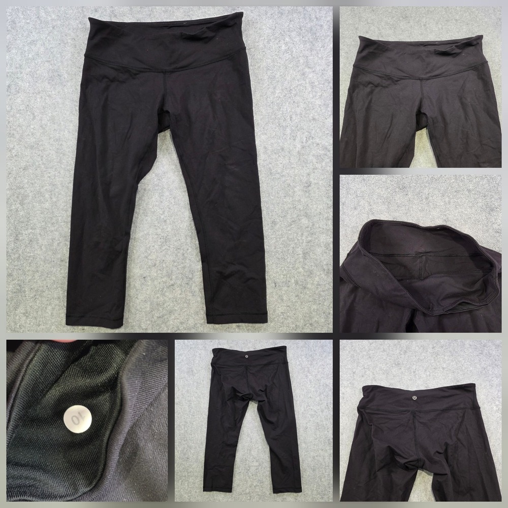 Lululemon Leggings Womens 10 Black Capri High Rise Stretch Yoga Pants Gym